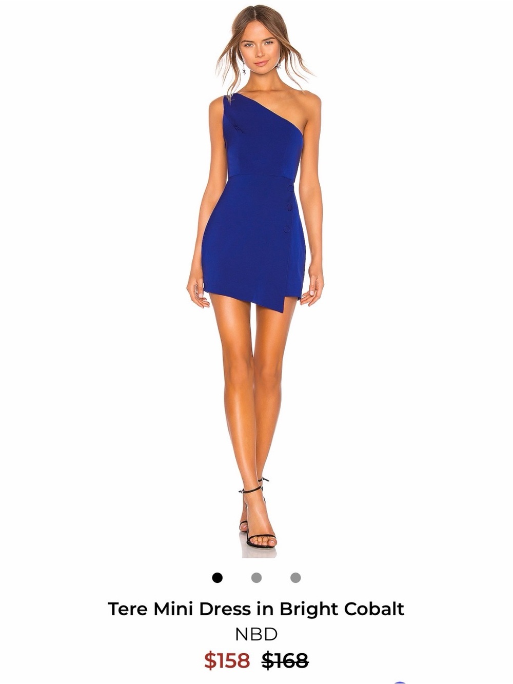 NBD One-Shoulder Mini Dress in Cobalt Blue